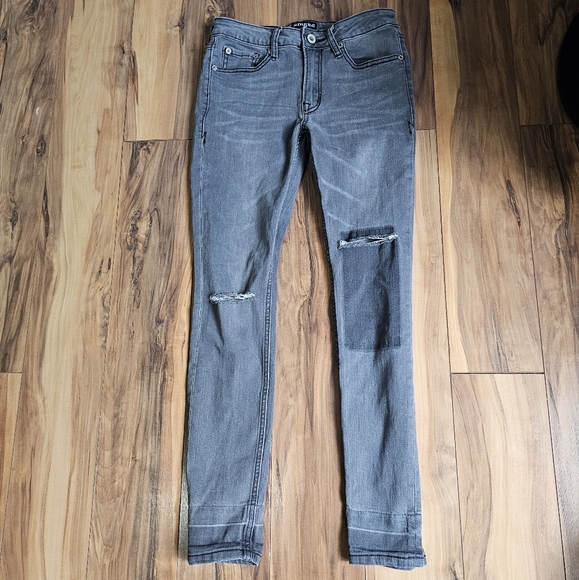 Umgee Distressed Skinny Jeans Grey-26 - Picture 1 of 7